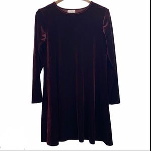 KC Spencer Long Sleeve Velvet Swing Dress VTG SM